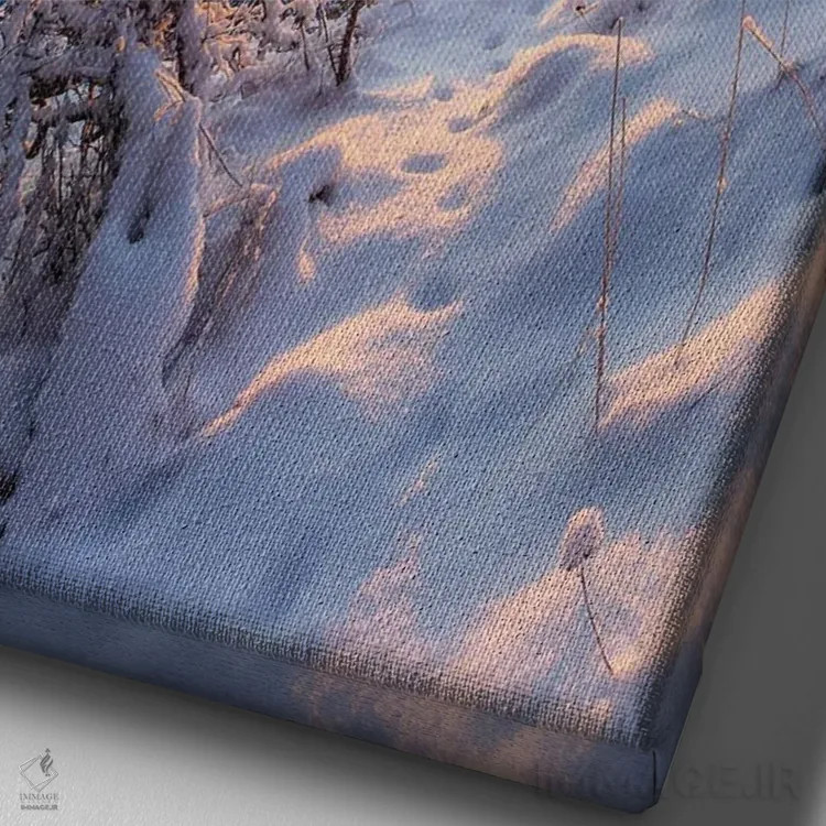 تابلو دکوراتیو ردپای صبحگاهی III اثر لاری لوهی - نمای نزدیک بافت بوم