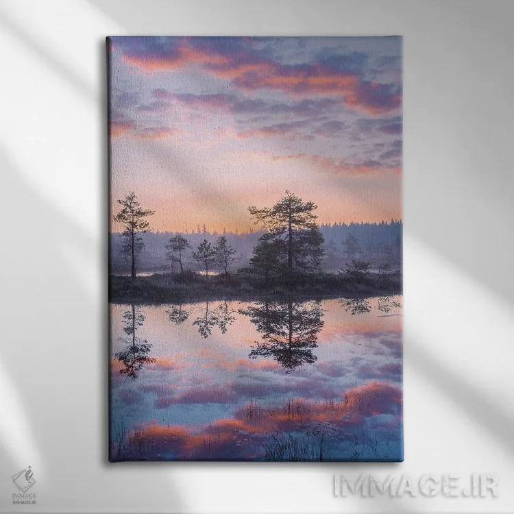 تابلو دکوراتیو تابستان پاستلی اثر لاری لوهی - نمای روبهرو روی دیوار