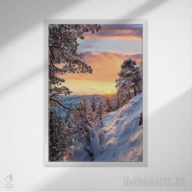 تابلو دکوراتیو ردپای صبحگاهی III اثر لاری لوهی - نمای قابدار سفید