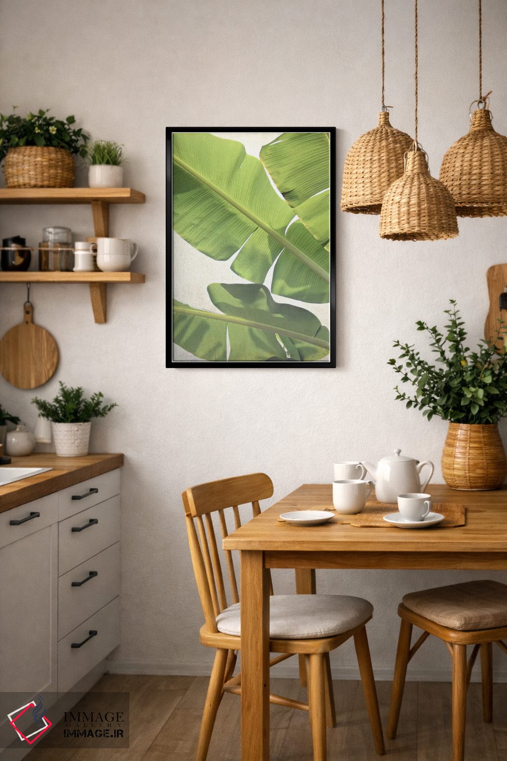 تابلو دکوراتیو موز سبز اثر لوپن گرین - D5B