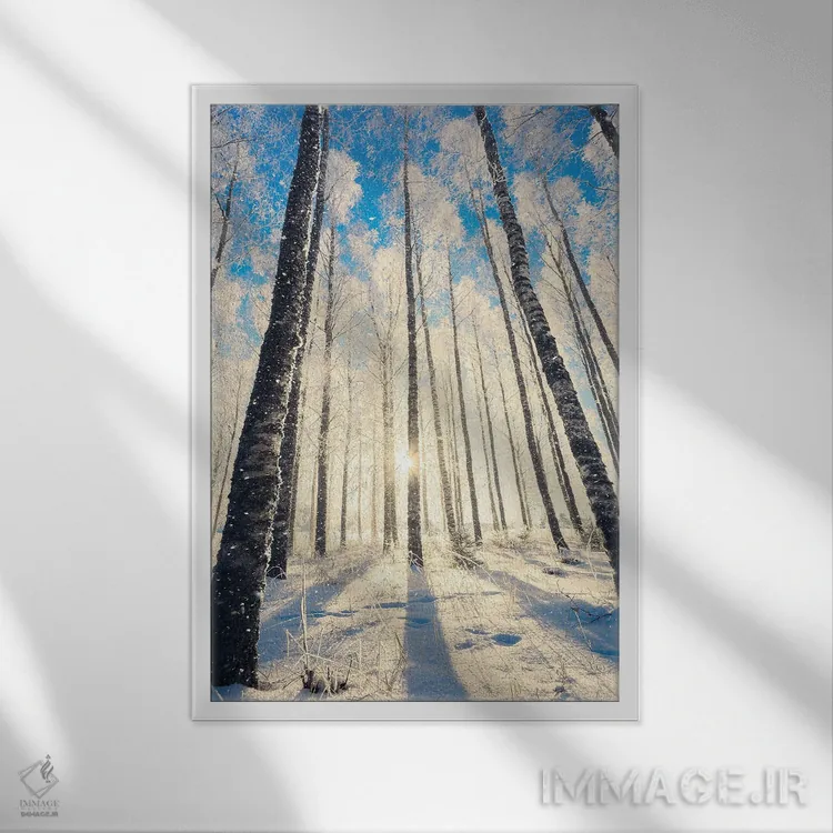 تابلو دکوراتیو در جنگل اثر لاری لوهی - نمای قابدار سفید