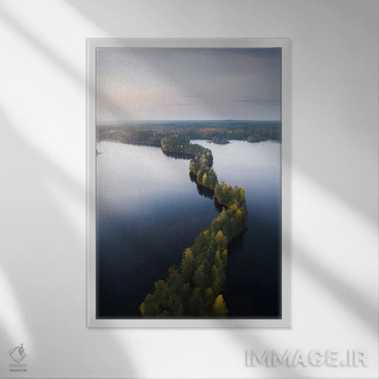 تابلو دکوراتیو جزیره مار اثر لاری لوهی - نمای قابدار سفید