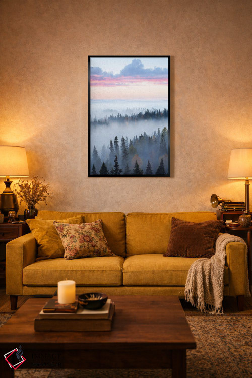 تابلو دکوراتیو بالای مه اثر لاری لوهی - D4B
