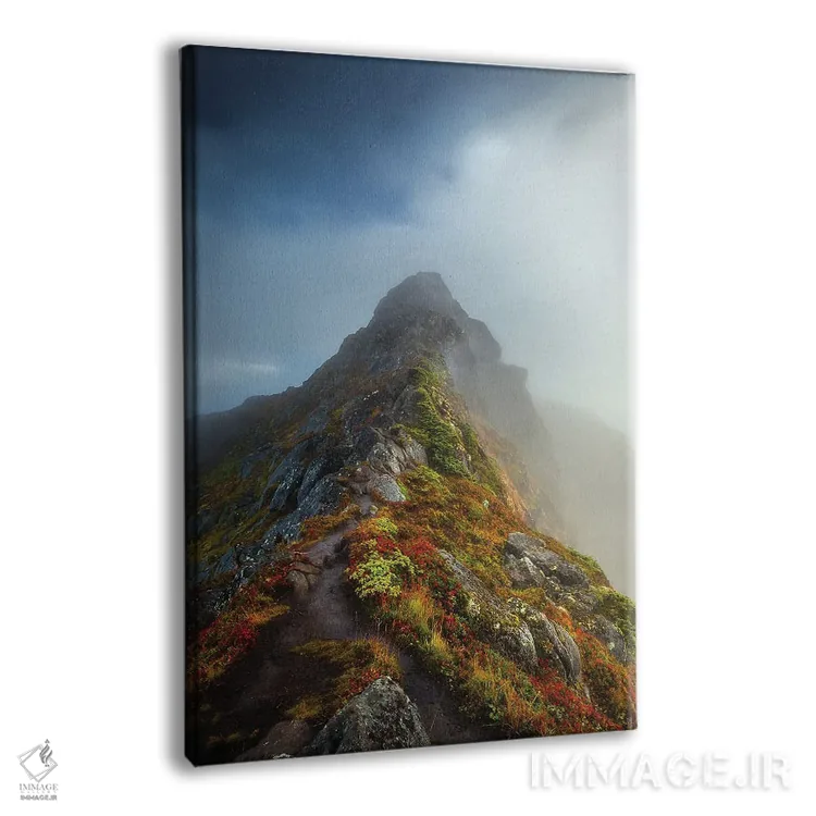 تابلو دکوراتیو کوه مه آلود اثر لاری لوهی - نمای پرسپکتیو محصول