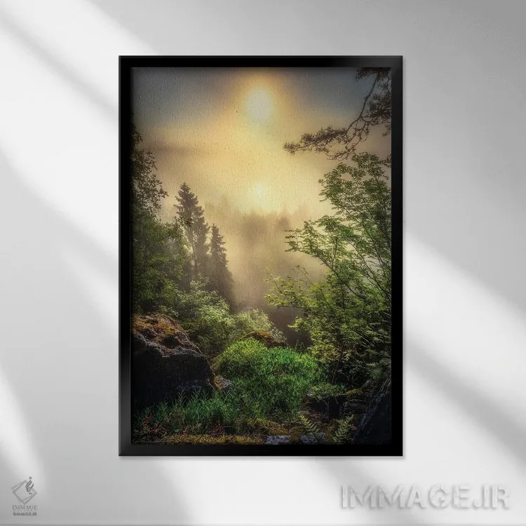 تابلو دکوراتیو صبح افسانه ای اثر لاری لوهی - نمای قابدار مشکی