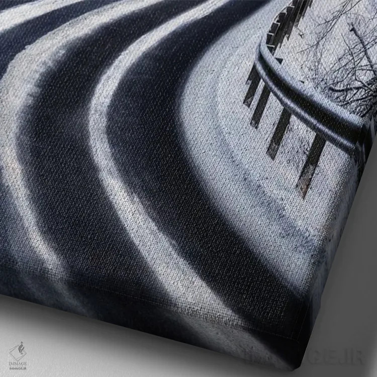 تابلو دکوراتیو منحنی ها اثر لاری لوهی - نمای نزدیک بافت بوم