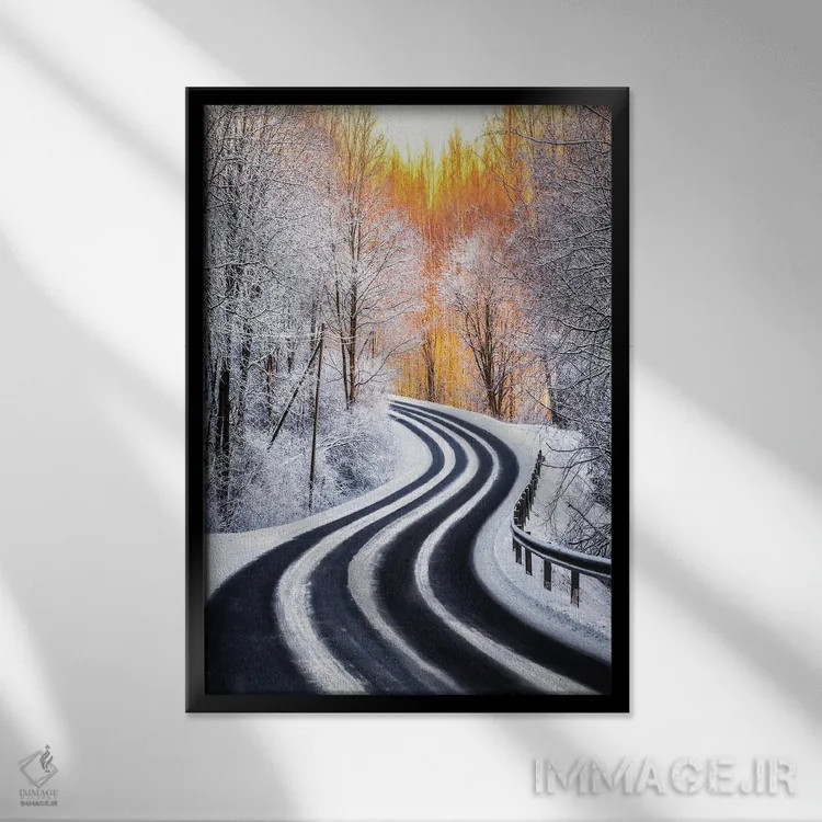 تابلو دکوراتیو منحنی ها اثر لاری لوهی - نمای قابدار مشکی