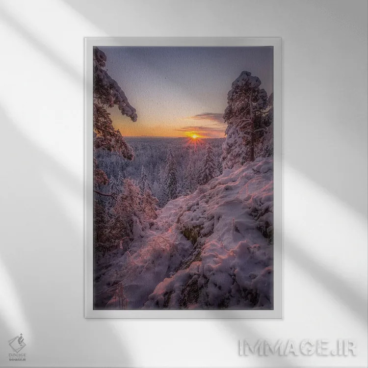 تابلو دکوراتیو صبح به خیر فنلاند اثر لاری لوهی - نمای قابدار سفید