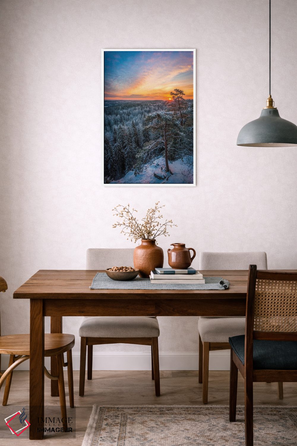 تابلو دکوراتیو نخستین نور زمستان اثر لاری لوهی - D6W