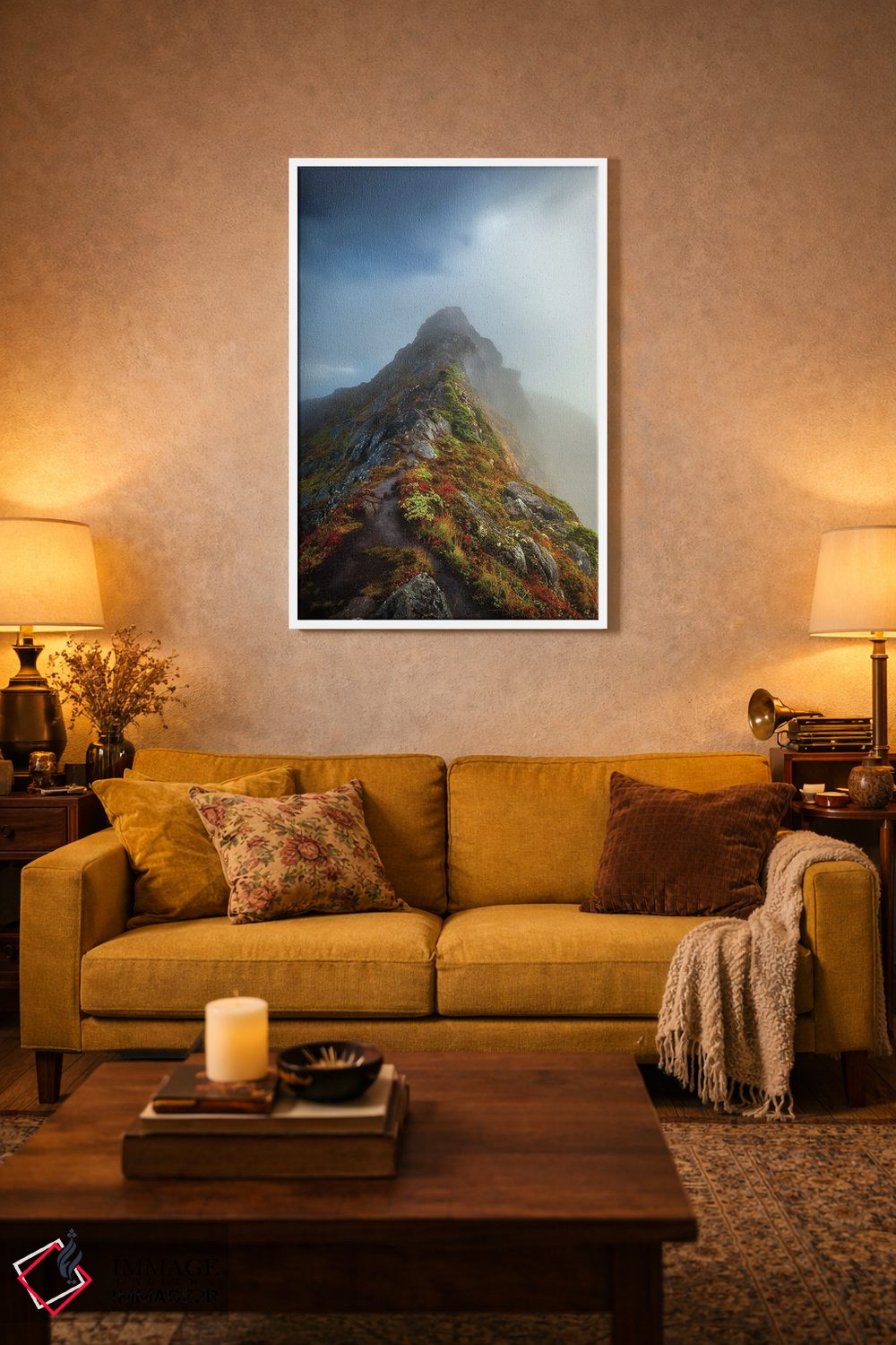 تابلو دکوراتیو کوه مه آلود اثر لاری لوهی - D1W