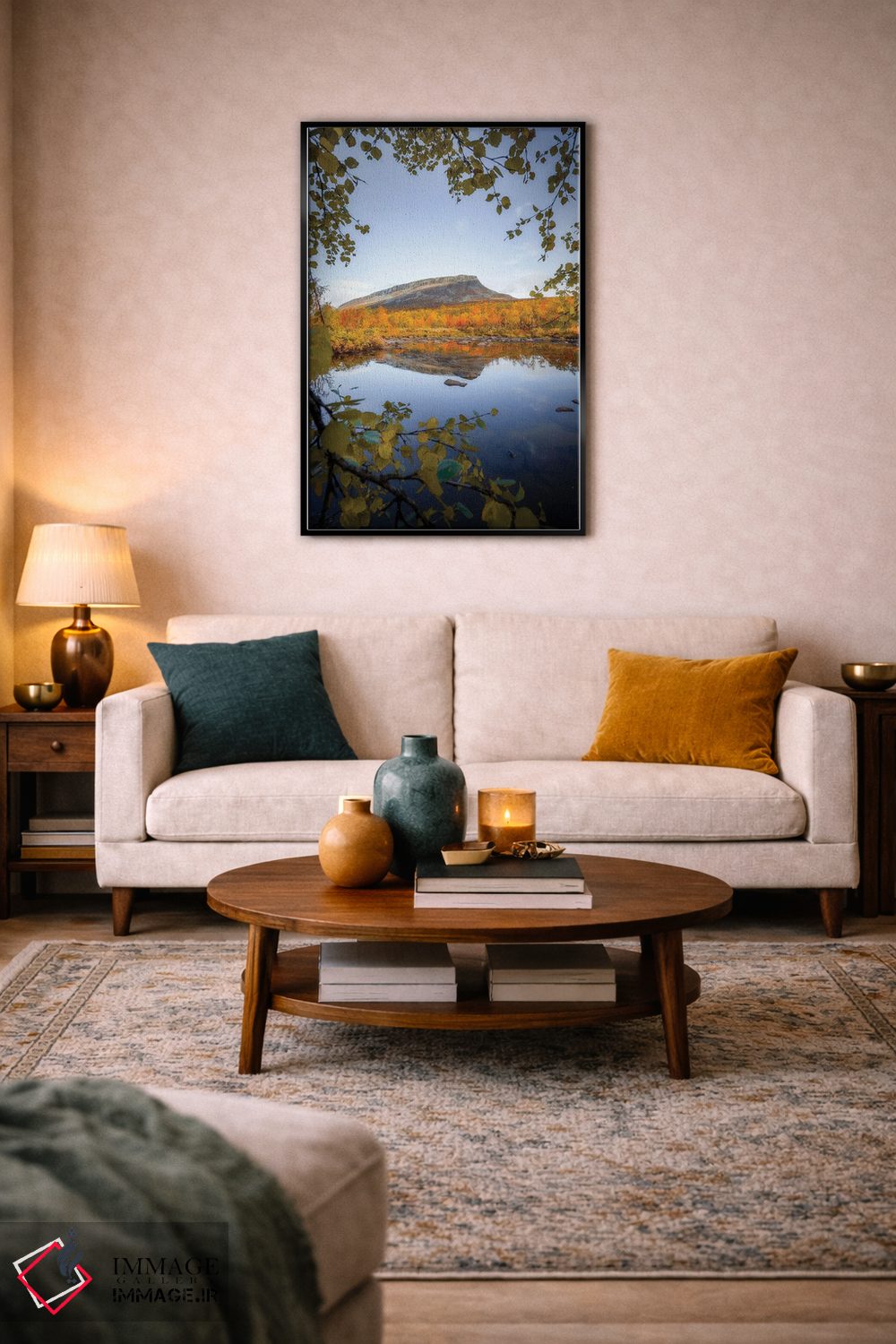 تابلو دکوراتیو کوه سائانا در پاییز اثر لاری لوهی - D4B