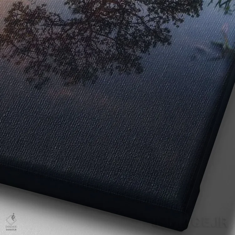 تابلو دکوراتیو بونسای اثر لاری لوهی - نمای نزدیک بافت بوم