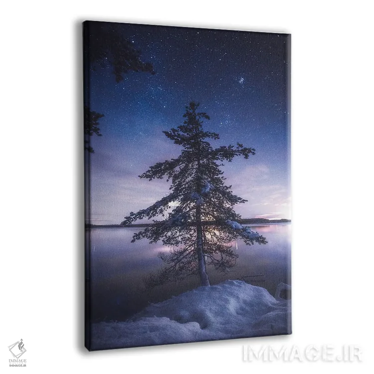 تابلو دکوراتیو اولین برف زیر ستارگان اثر لاری لوهی - نمای پرسپکتیو محصول