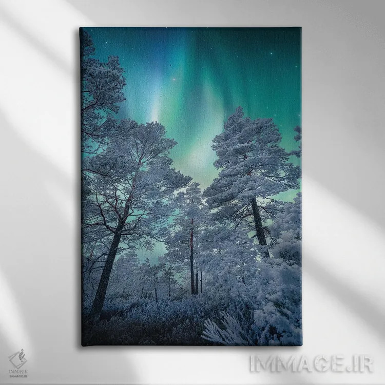 تابلو دکوراتیو جادوی زمستان اثر لاری لوهی - نمای روبهرو روی دیوار