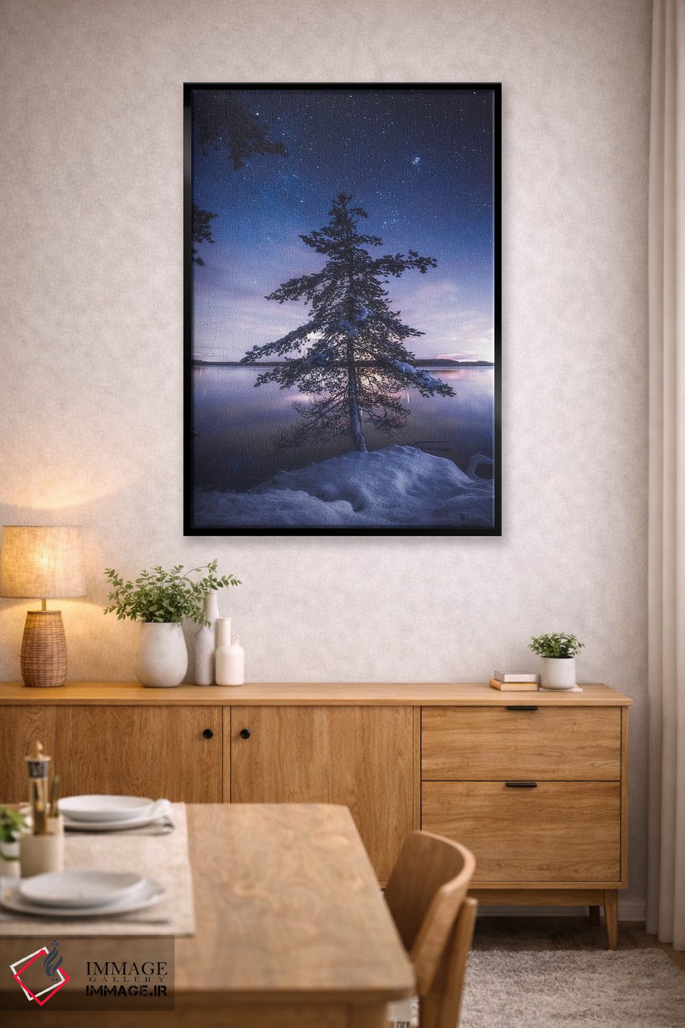 تابلو دکوراتیو اولین برف زیر ستارگان اثر لاری لوهی - D4B