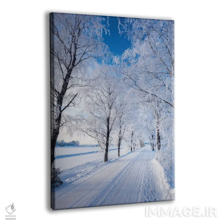 تابلو دکوراتیو جاده زمستانی اثر لاری لوهی - نمای پرسپکتیو محصول