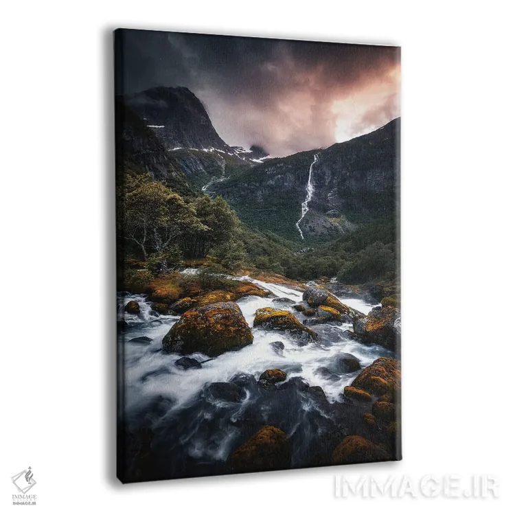 تابلو دکوراتیو آبشارهای نروژ اثر لاری لوهی - نمای پرسپکتیو محصول