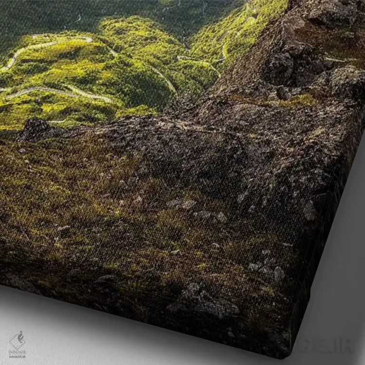 تابلو دکوراتیو دره گیرانگر اثر لاری لوهی - نمای نزدیک بافت بوم