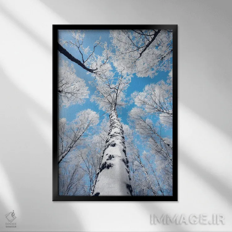 تابلو دکوراتیو لمس آسمان اثر لاری لوهی - نمای قابدار مشکی