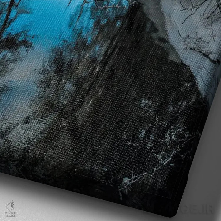 تابلو دکوراتیو روز زمستانی اثر لاری لوهی - نمای نزدیک بافت بوم