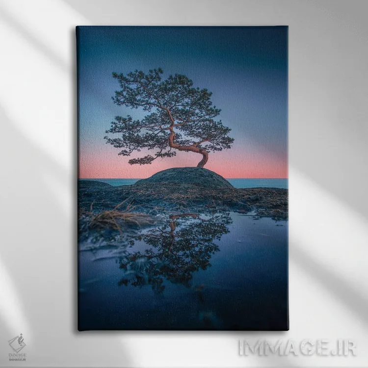 تابلو دکوراتیو بونسای اثر لاری لوهی - نمای روبهرو روی دیوار