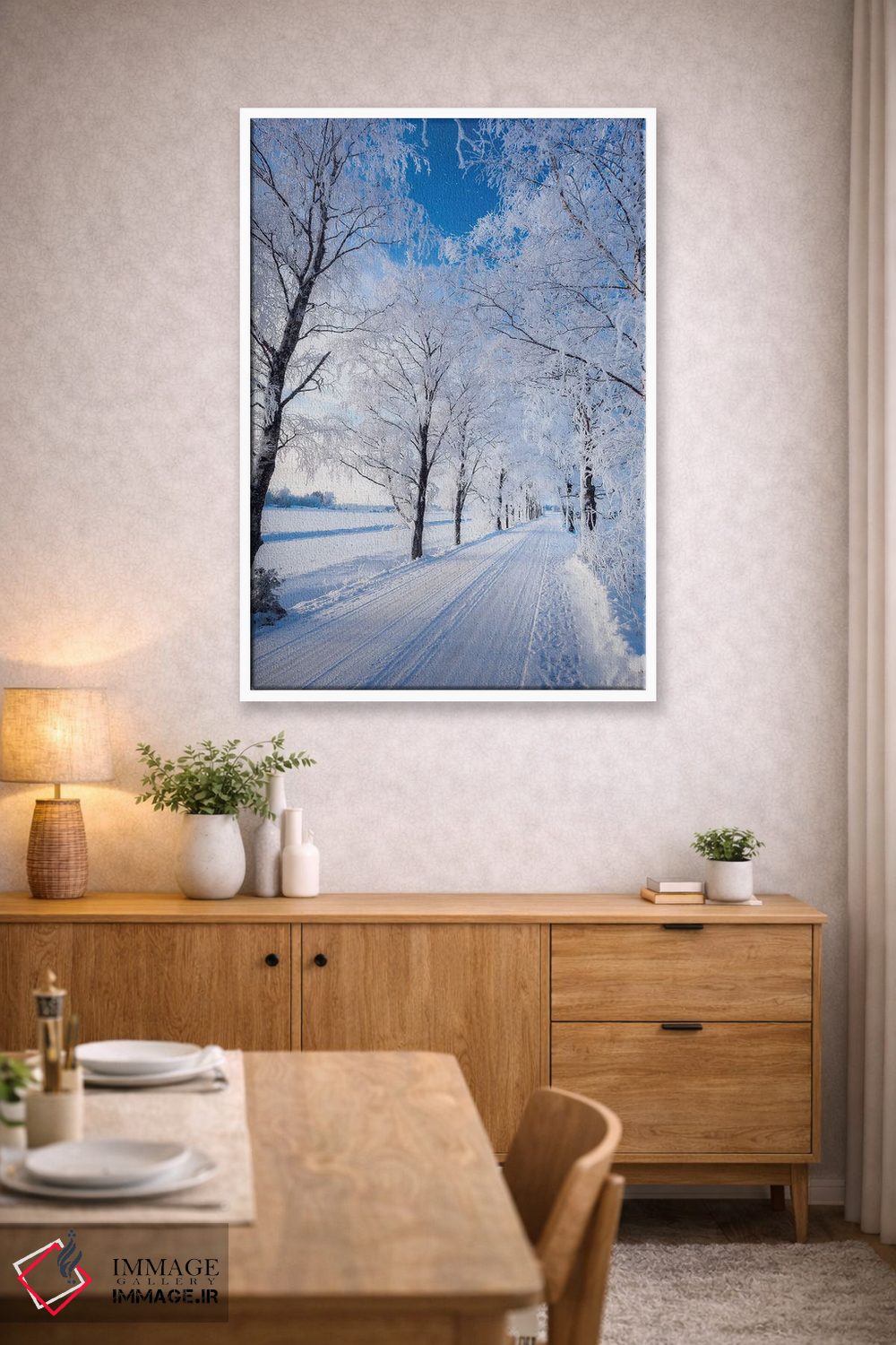 تابلو دکوراتیو جاده زمستانی اثر لاری لوهی - D3W