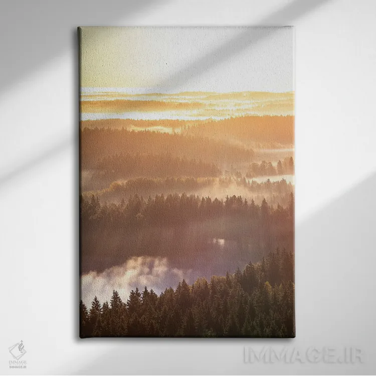تابلو دکوراتیو پرتوهای صبحگاهی اثر لاری لوهی - نمای روبهرو روی دیوار