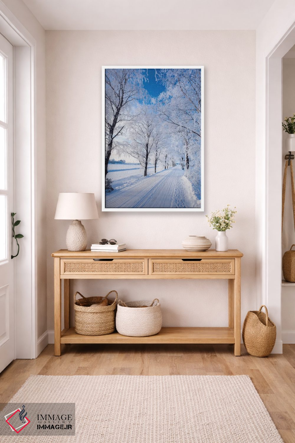 تابلو دکوراتیو جاده زمستانی اثر لاری لوهی - D6W