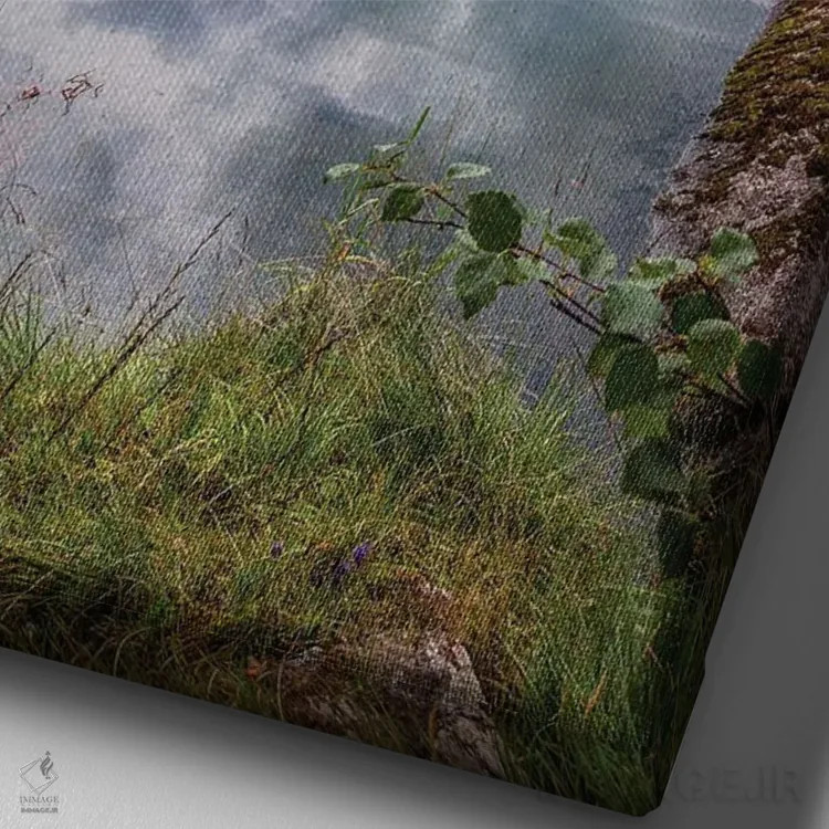 تابلو دکوراتیو روز تابستانی در نروژ اثر لاری لوهی - نمای نزدیک بافت بوم