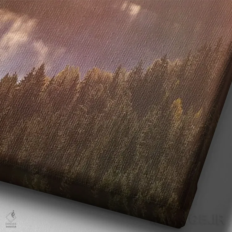 تابلو دکوراتیو پرتوهای صبحگاهی اثر لاری لوهی - نمای نزدیک بافت بوم