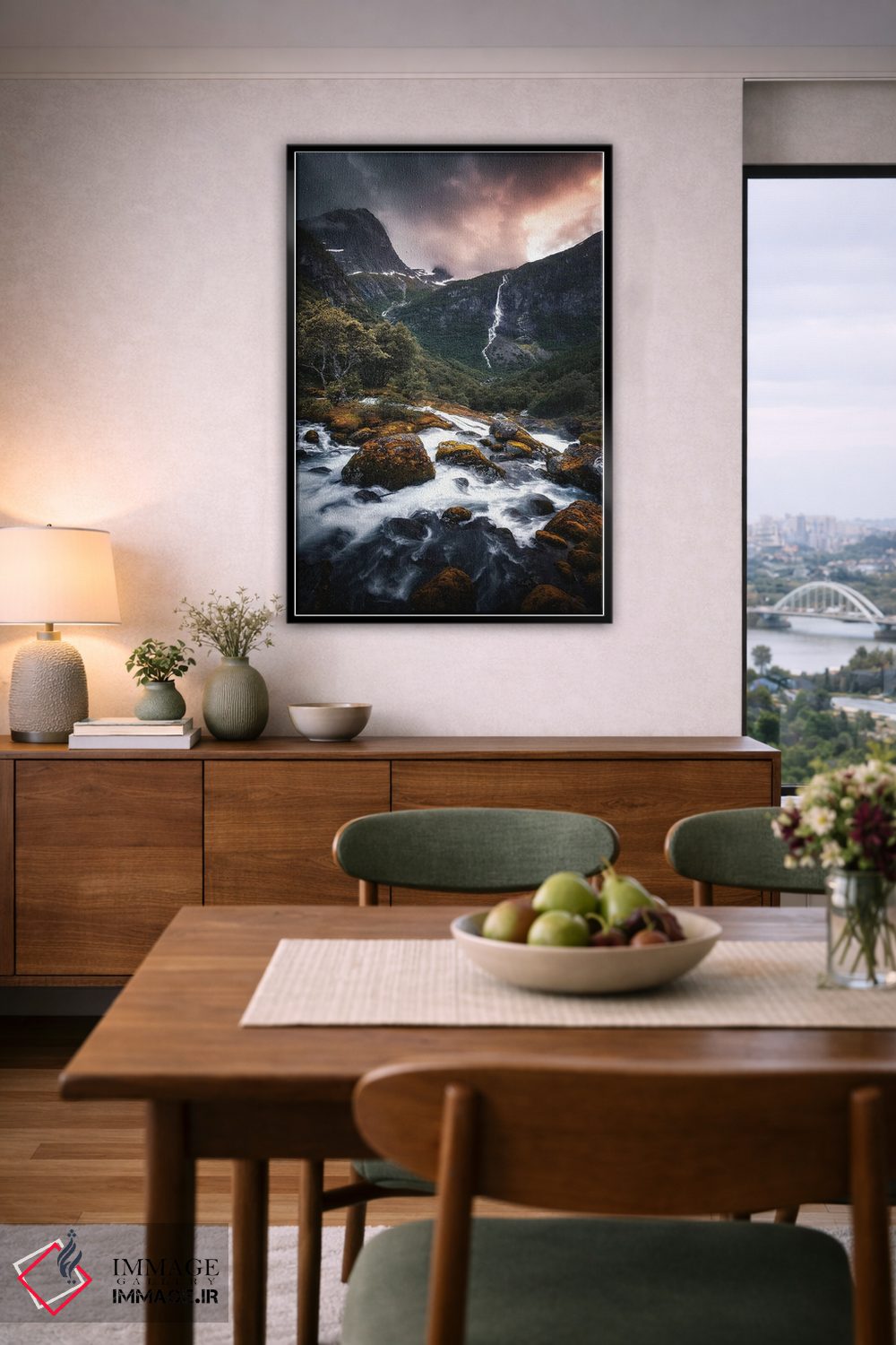تابلو دکوراتیو آبشارهای نروژ اثر لاری لوهی - D6B