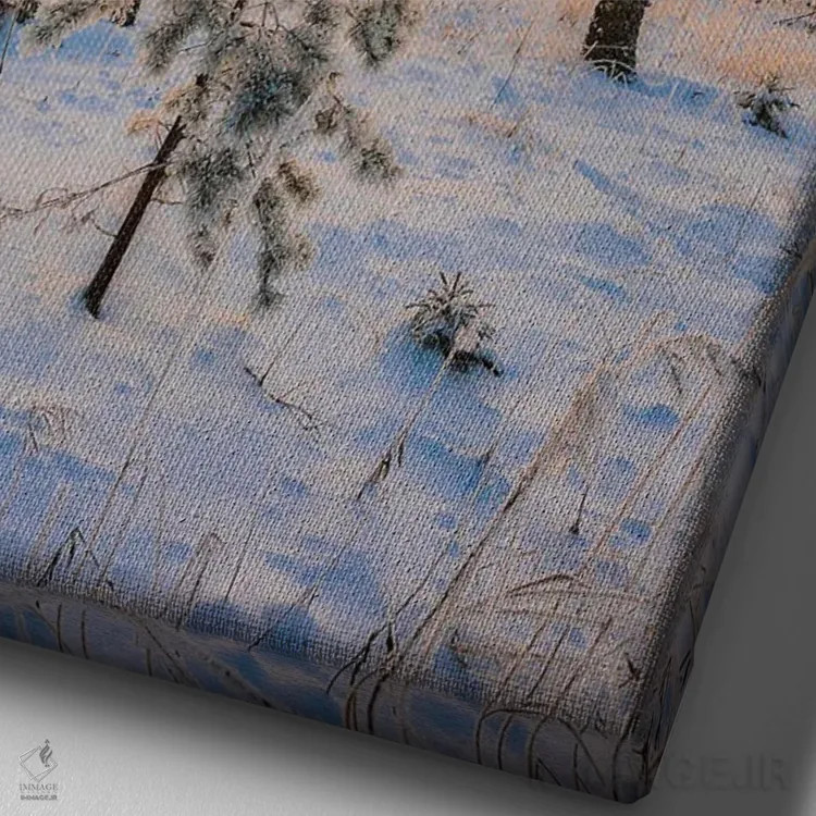 تابلو دکوراتیو کاج تنها اثر لاری لوهی - نمای نزدیک بافت بوم