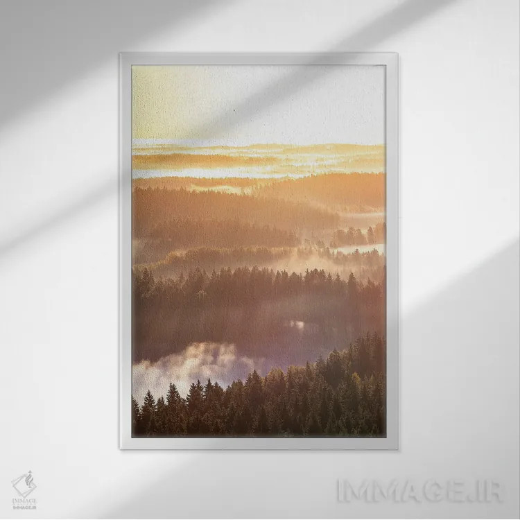 تابلو دکوراتیو پرتوهای صبحگاهی اثر لاری لوهی - نمای قابدار سفید