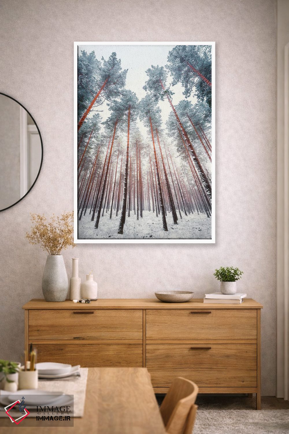تابلو دکوراتیو کاج های یخ زده اثر لاری لوهی - D1W