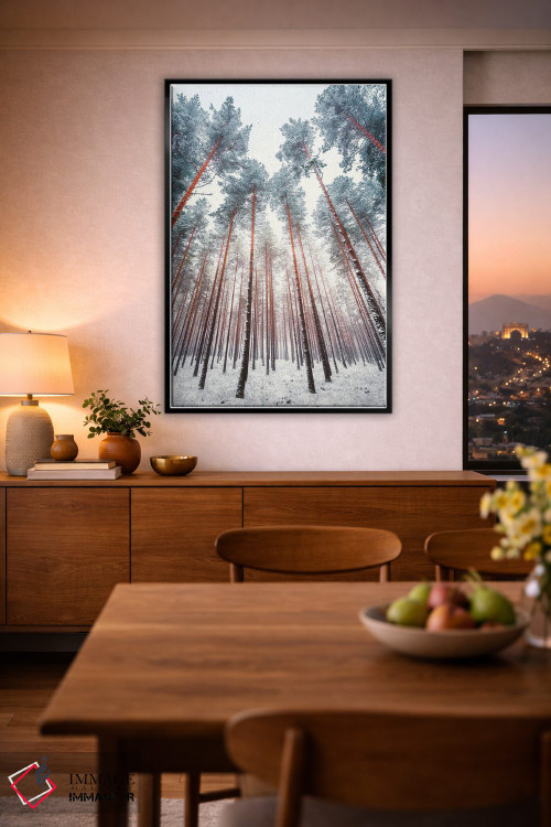 تابلو دکوراتیو کاج های یخ زده اثر لاری لوهی - D2B