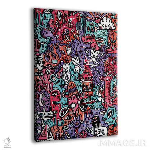 تابلو انتزاعی زمانه پرآشوب اثر لوک کرامپ - نمای پرسپکتیو محصول