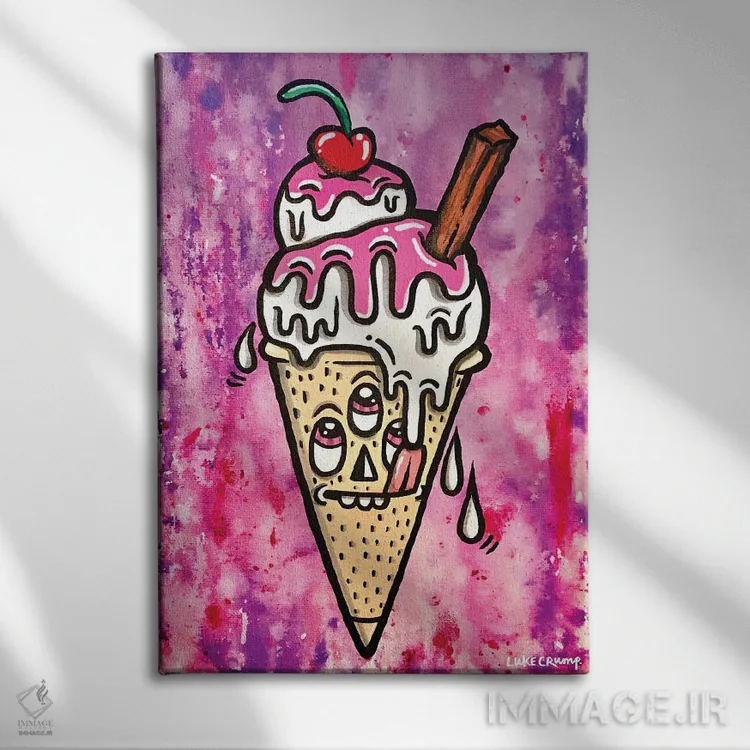 تابلو دکوراتیو چکه چکه چکه اثر لوک کرامپ - نمای روبهرو روی دیوار