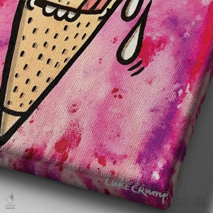 تابلو دکوراتیو چکه چکه چکه اثر لوک کرامپ - نمای نزدیک بافت بوم