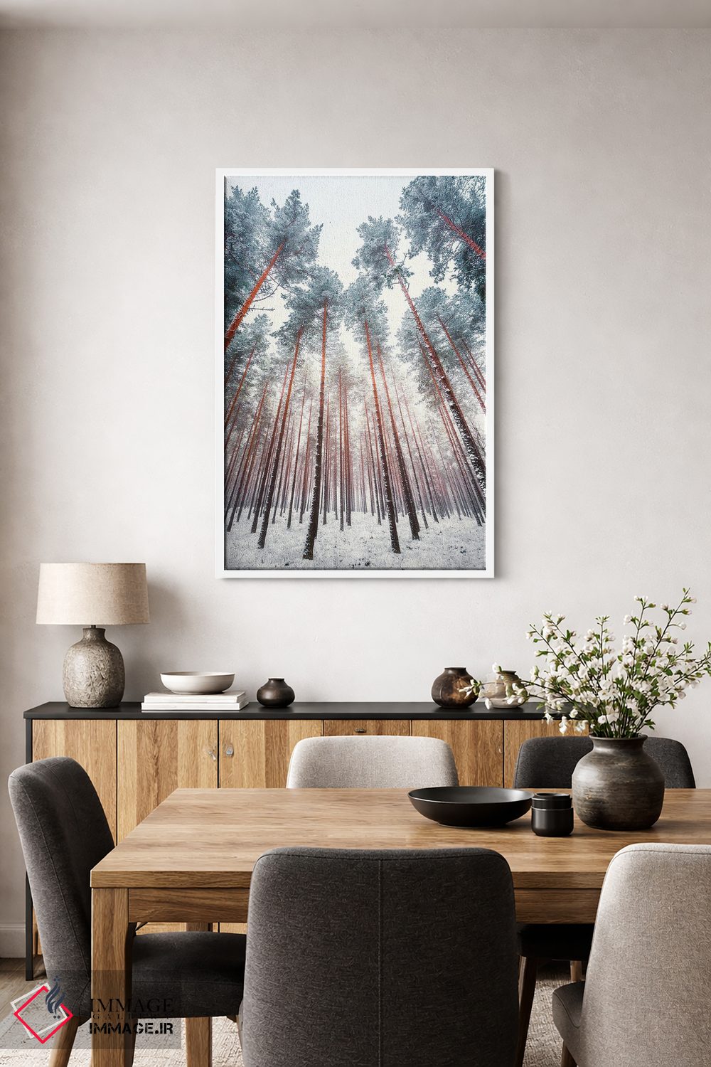 تابلو دکوراتیو کاج های یخ زده اثر لاری لوهی - D4W
