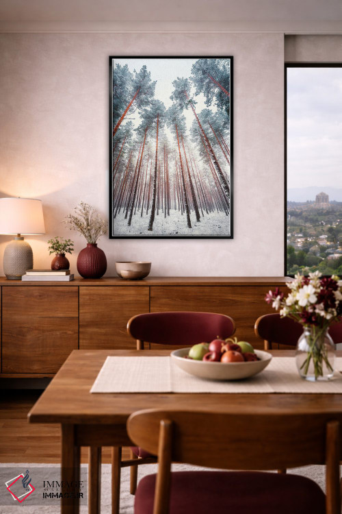 تابلو دکوراتیو کاج های یخ زده اثر لاری لوهی - D5B