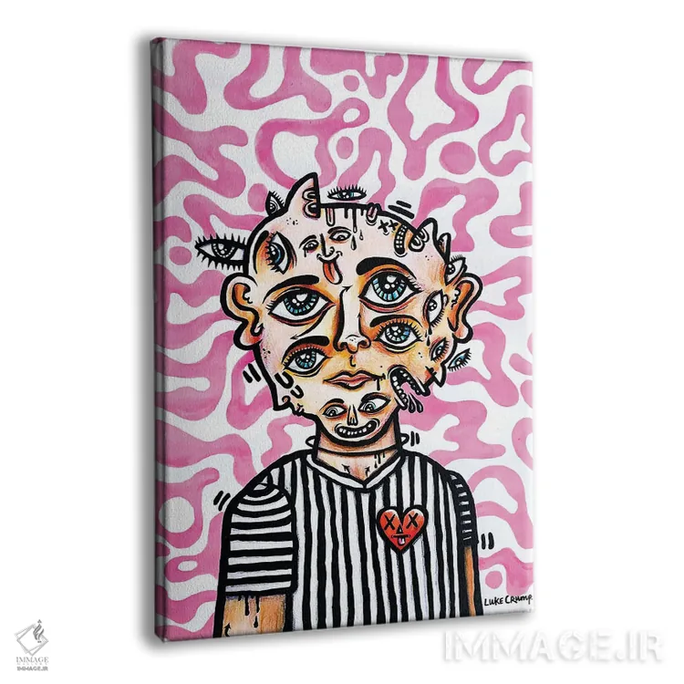 تابلو دکوراتیو پرتره فردی با چهره های بسیار اثر لوک کرامپ - نمای پرسپکتیو محصول