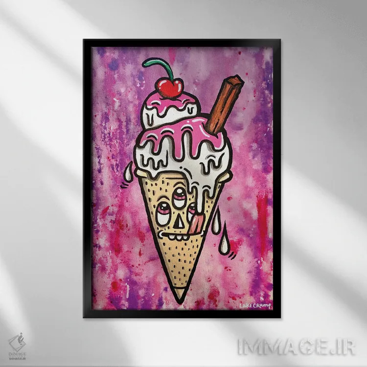 تابلو دکوراتیو چکه چکه چکه اثر لوک کرامپ - نمای قابدار مشکی