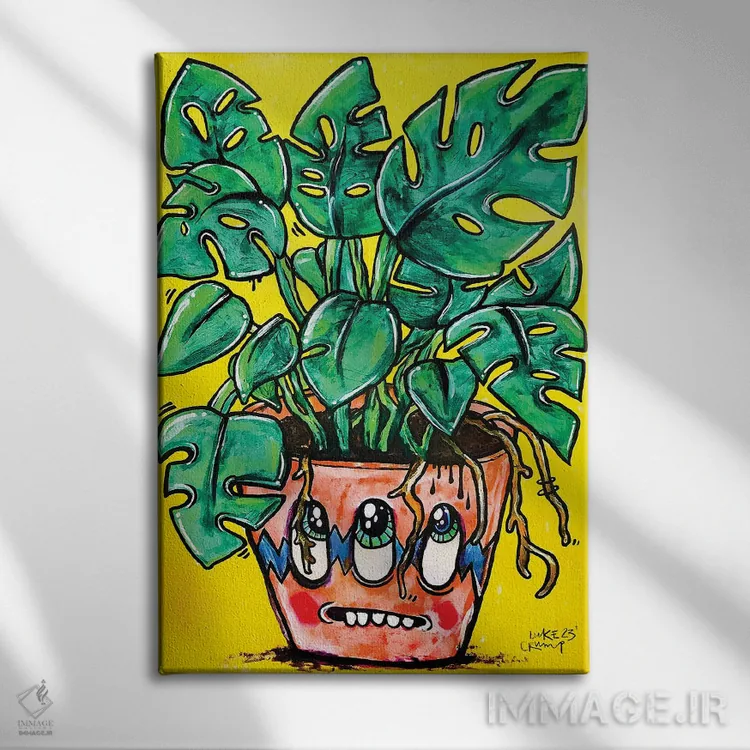 تابلو دکوراتیو مونسترا اثر لوک کرامپ - نمای روبهرو روی دیوار