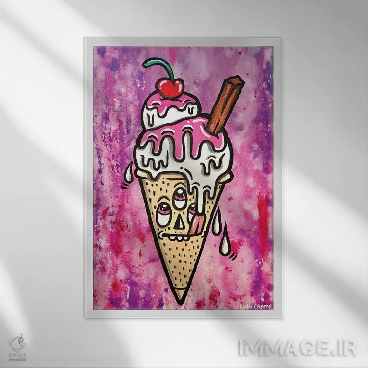 تابلو دکوراتیو چکه چکه چکه اثر لوک کرامپ - نمای قابدار سفید