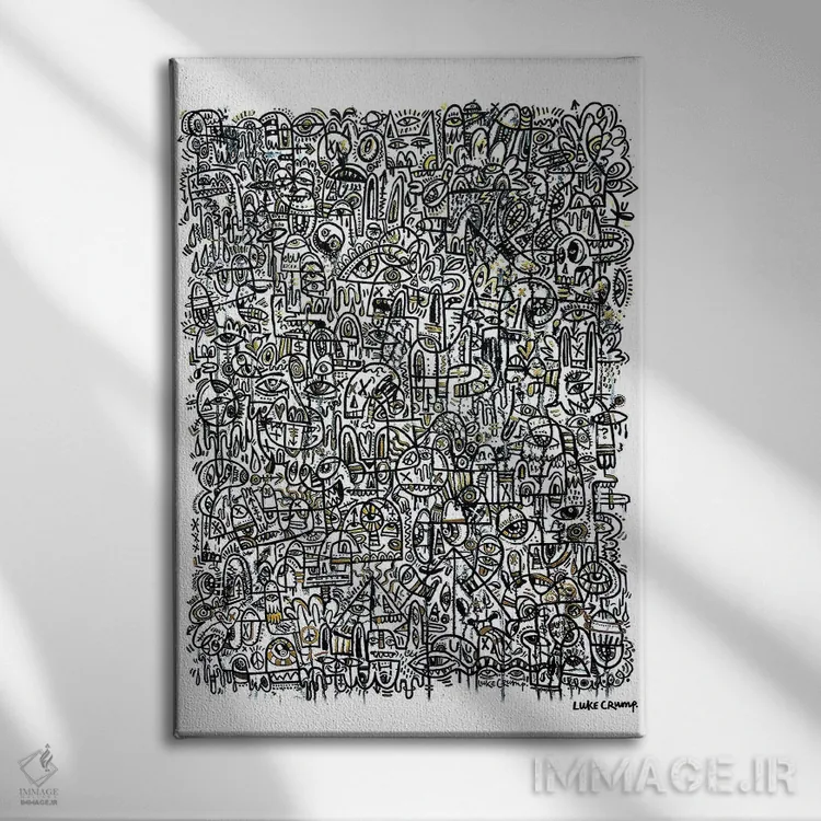 تابلو انتزاعی مه ذهنی اثر لوک کرامپ - نمای روبهرو روی دیوار