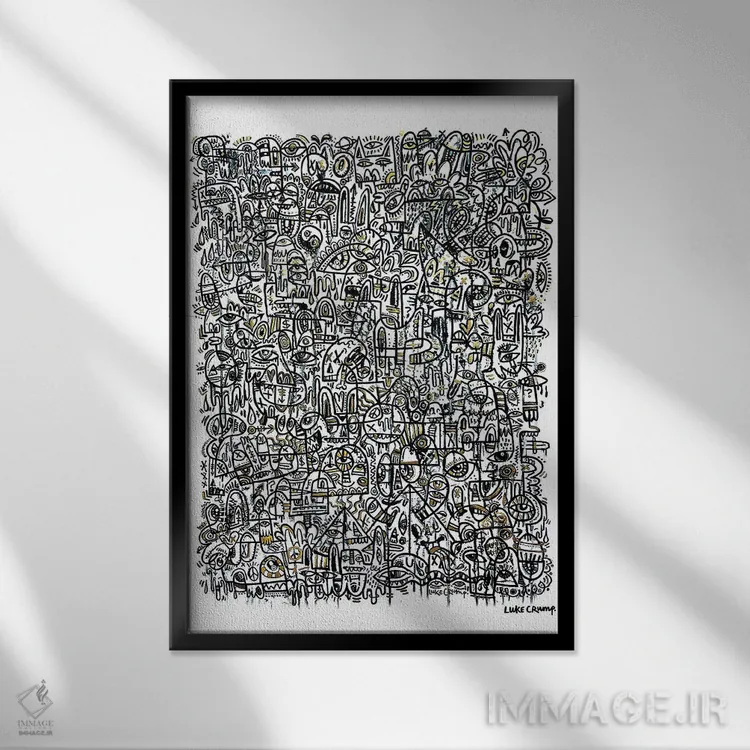 تابلو انتزاعی مه ذهنی اثر لوک کرامپ - نمای قابدار مشکی