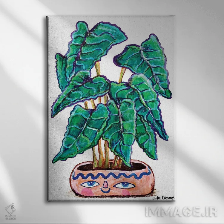 تابلو دکوراتیو آلوکاسیا اثر لوک کرامپ - نمای روبهرو روی دیوار