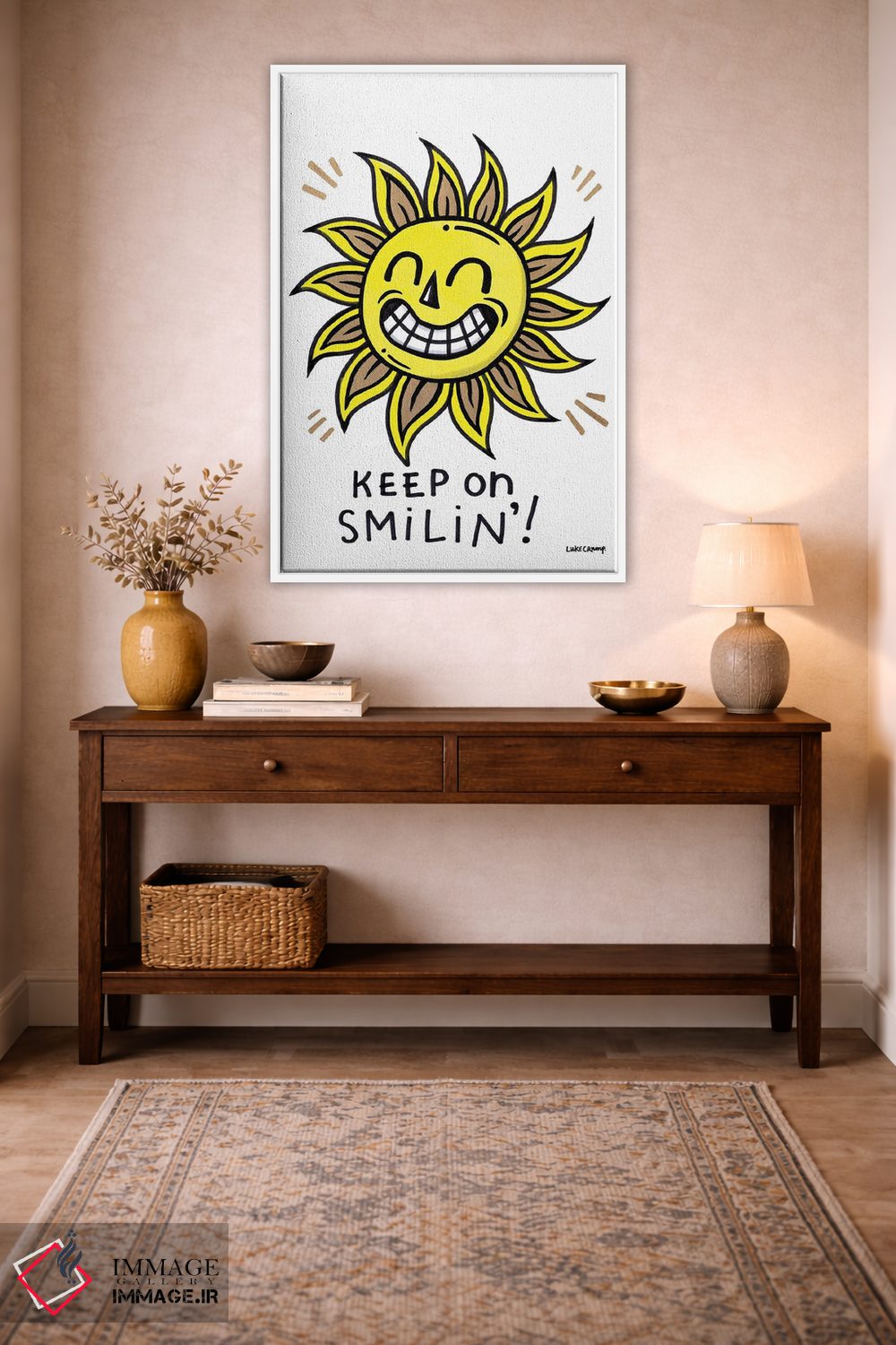 تابلو دکوراتیو همیشه لبخند بزن اثر لوک کرامپ - D1W