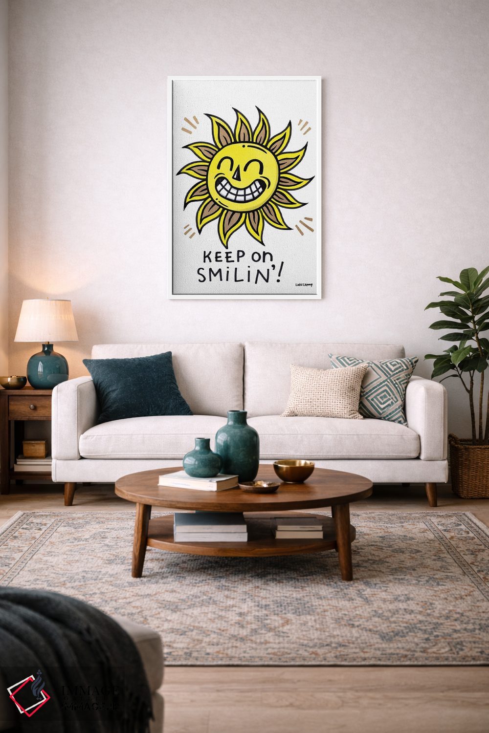 تابلو دکوراتیو همیشه لبخند بزن اثر لوک کرامپ - D2W