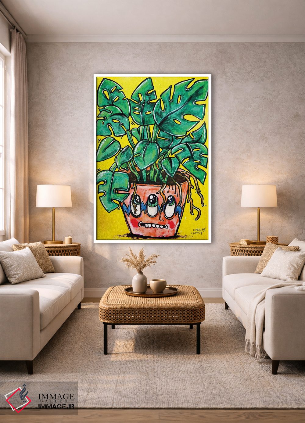 تابلو دکوراتیو مونسترا اثر لوک کرامپ - D1W